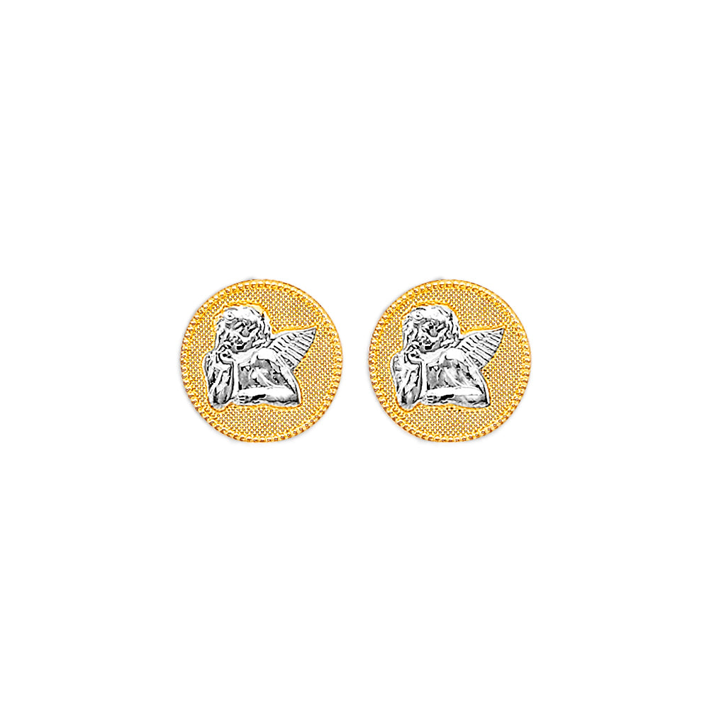 14K 2T Angel Push-Back Earrings