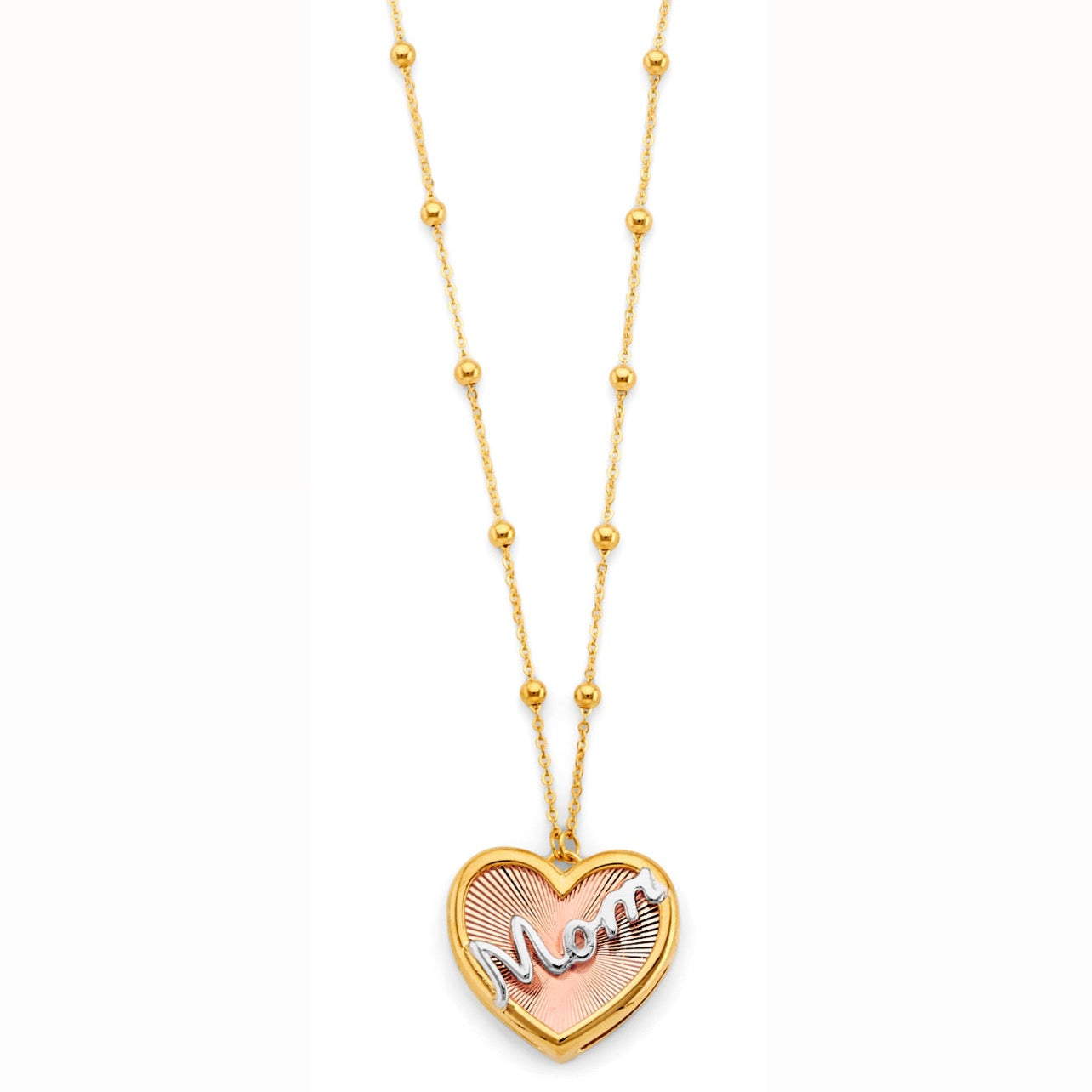 14K 3C Mom Heart Necklace