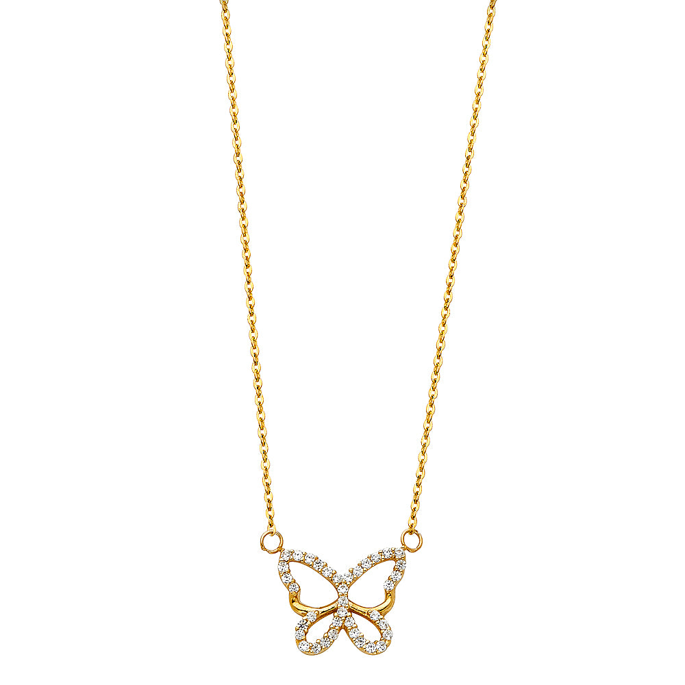 14KY Butterfly Necklace