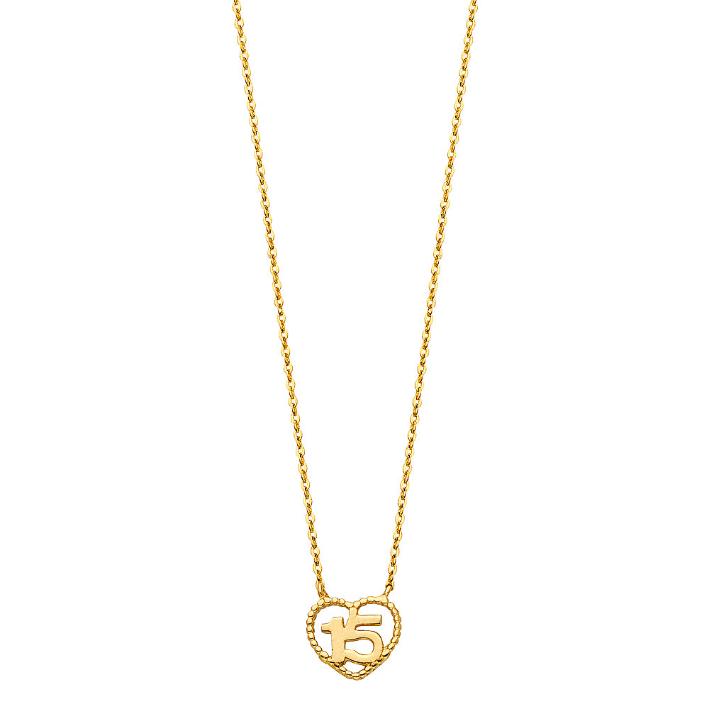 14KY 15 Heart Necklace