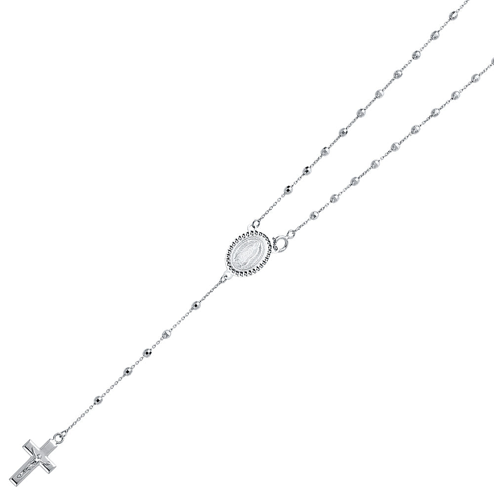 14KW 2.5mm Disco Ball Rosary Necklace