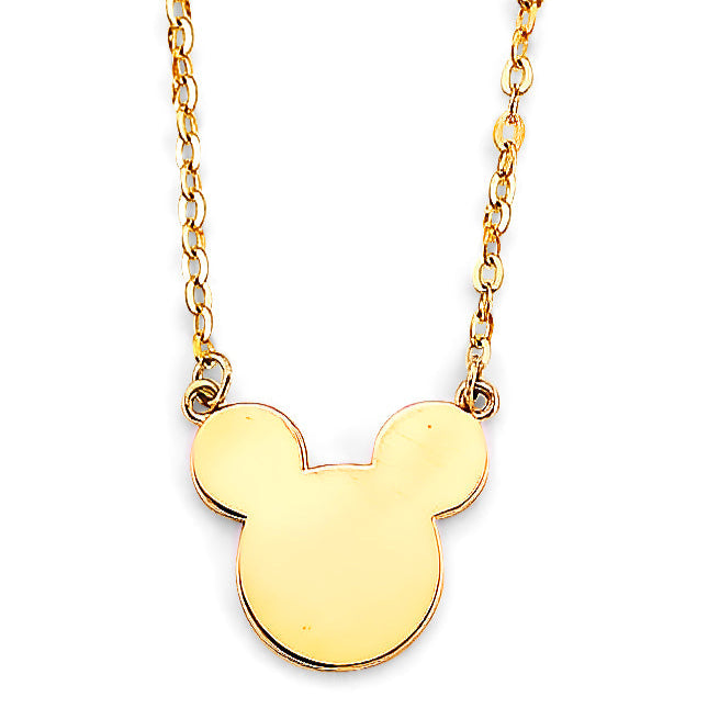 14KY Plain Cartoon Mouse Necklace