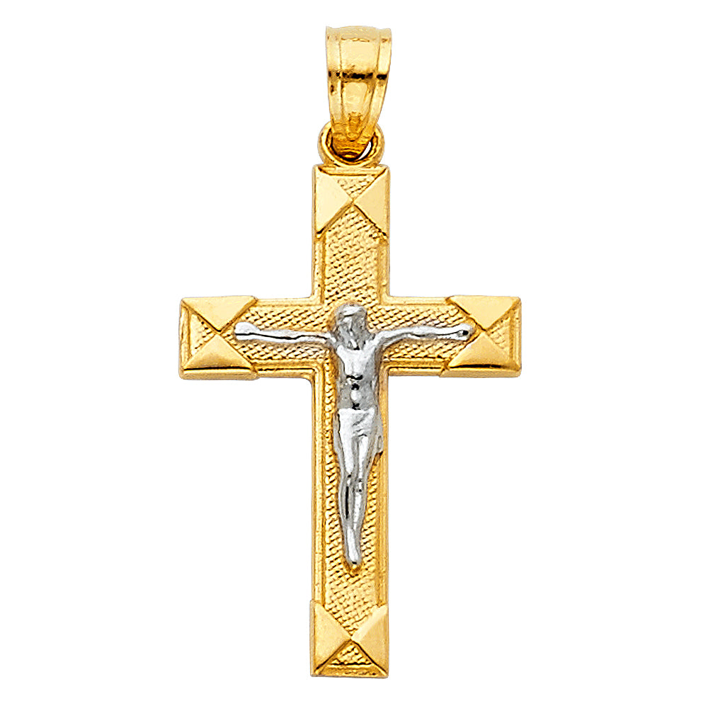 14K 2T Crucifix Pendant
