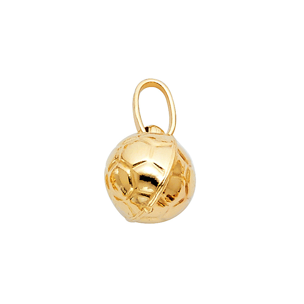 14KY Hollow Soccer Ball Pendant