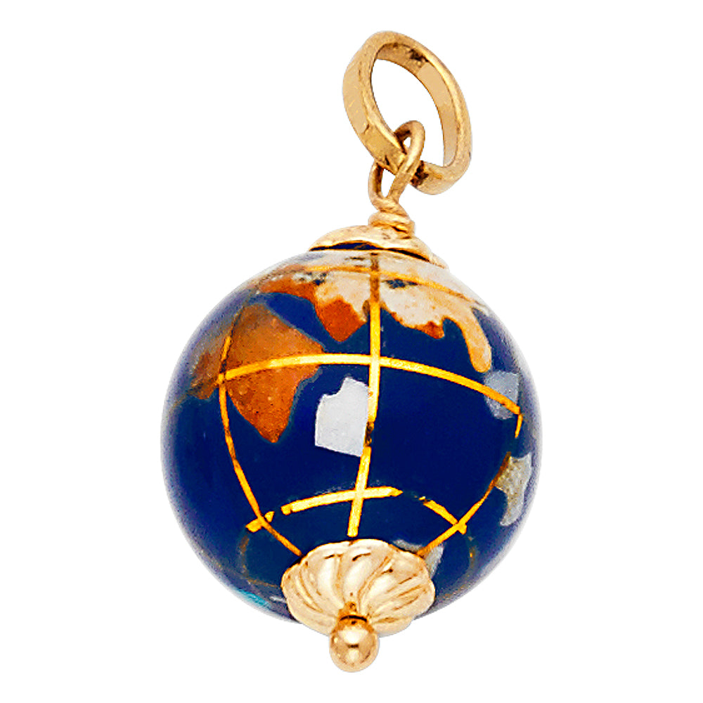 14KY Hollow Enamel Pendant