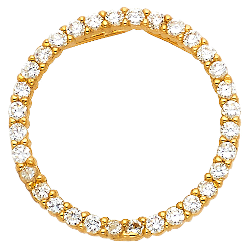 14KY CZ Circle Pendant