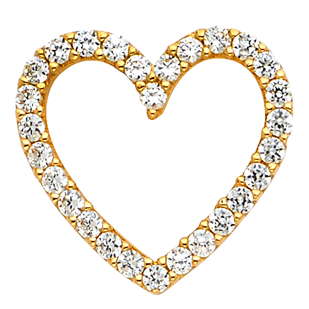 14KY CZ Heart Pendant
