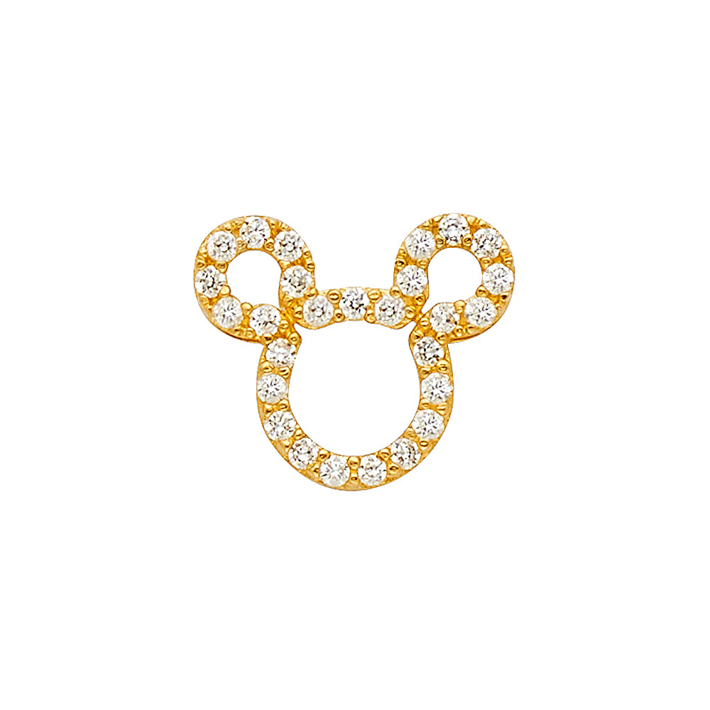 14KY Mouse CZ Pendant