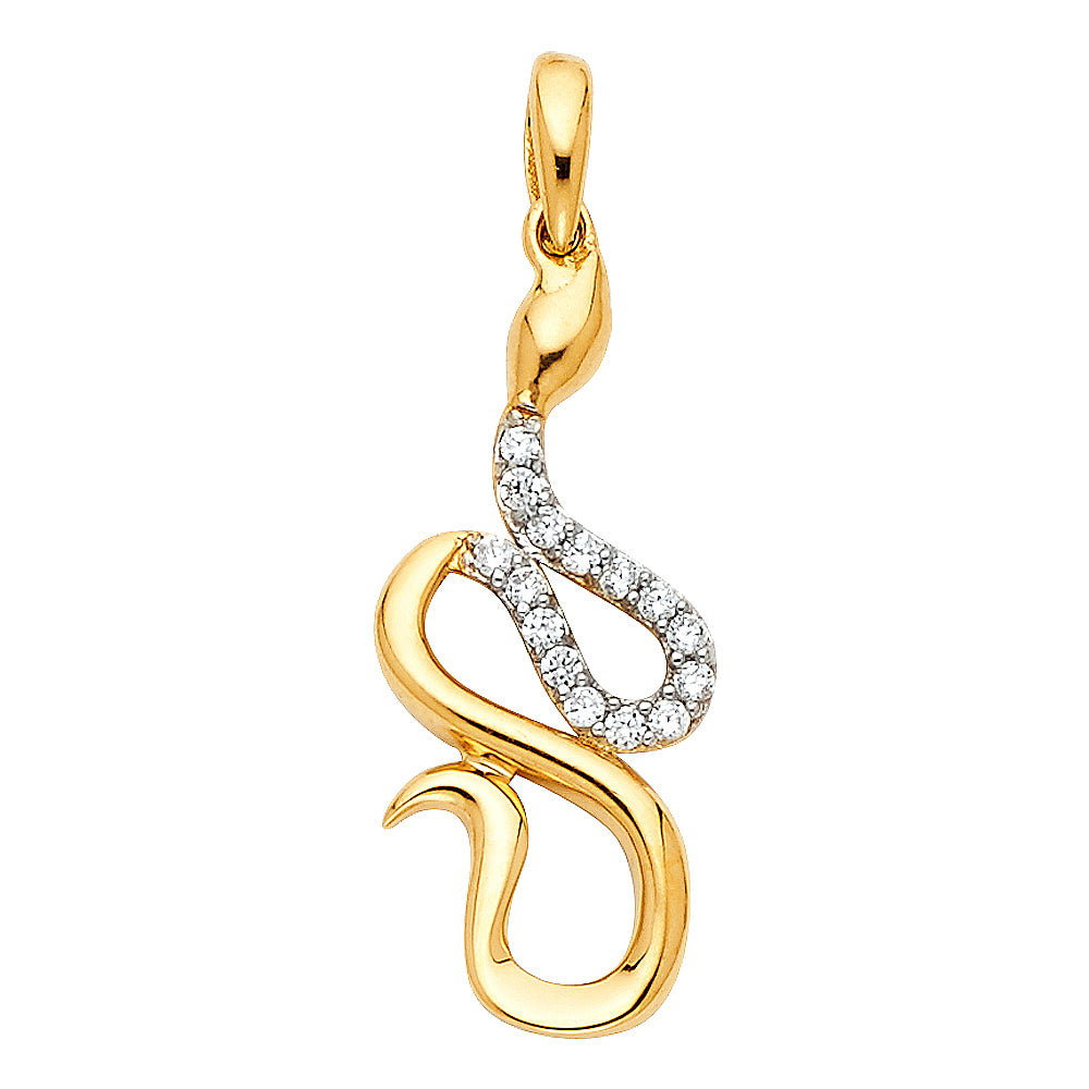14K 2T CZ Pendant