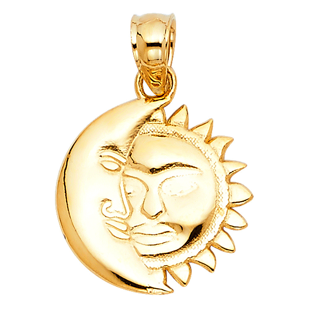 14K 3C Moon & Sun Pendant