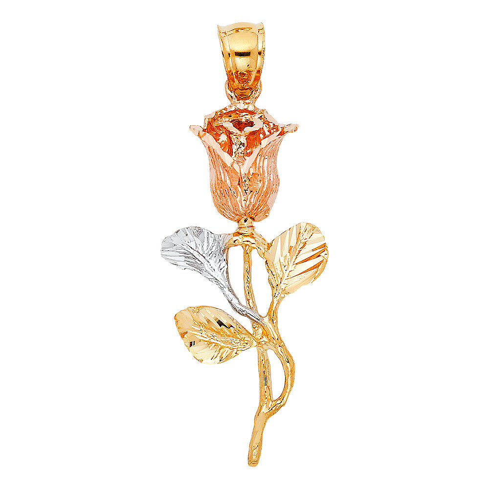 14K 3C Rose Pendant