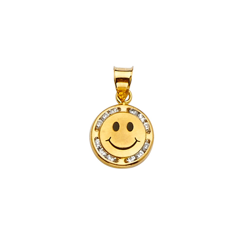 14KY CZ Small Smile Pendant