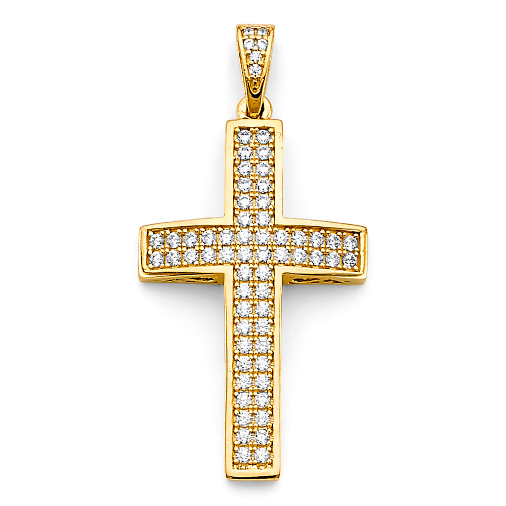 14KY CZ Cross Pendant
