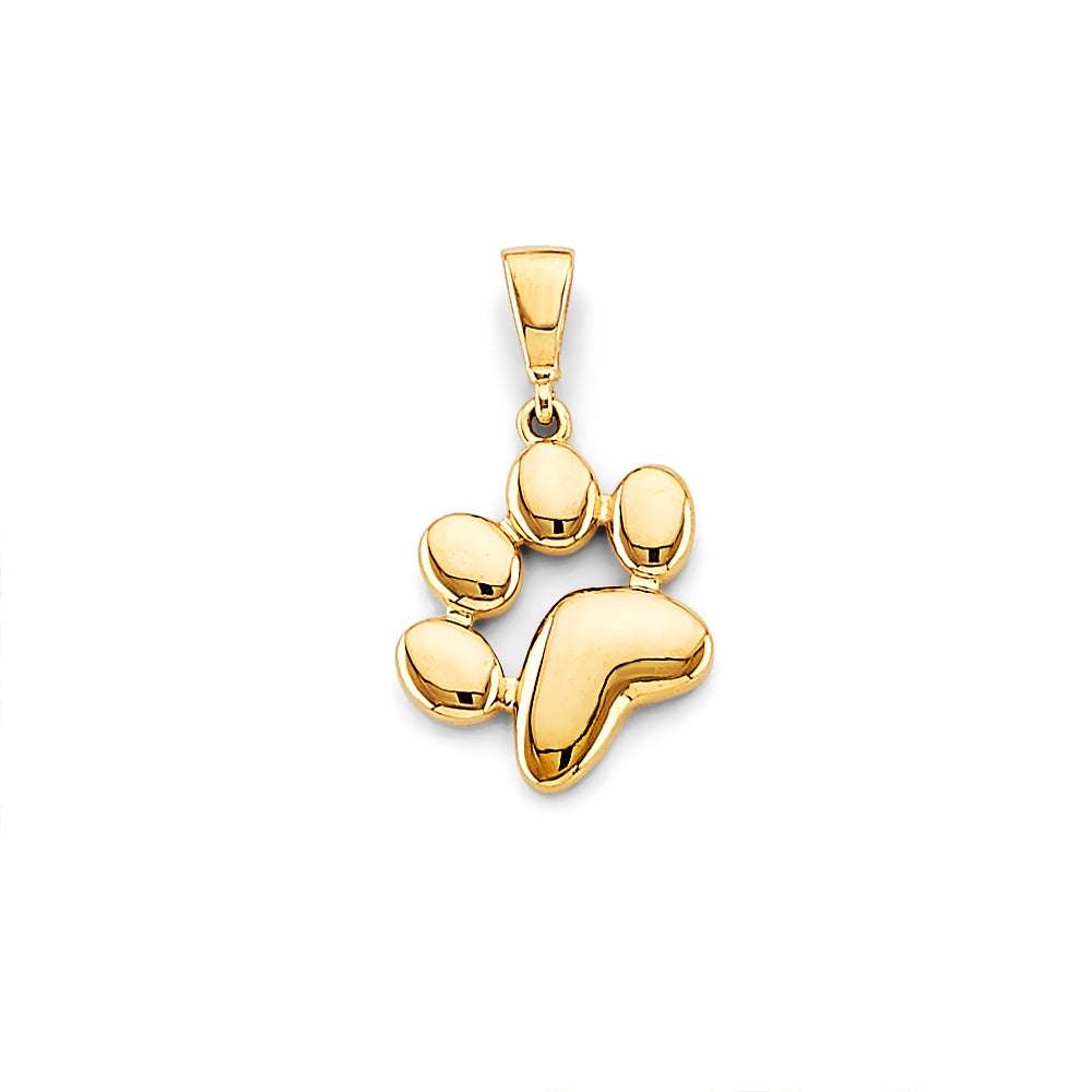 14KY Dog Paw Pendant