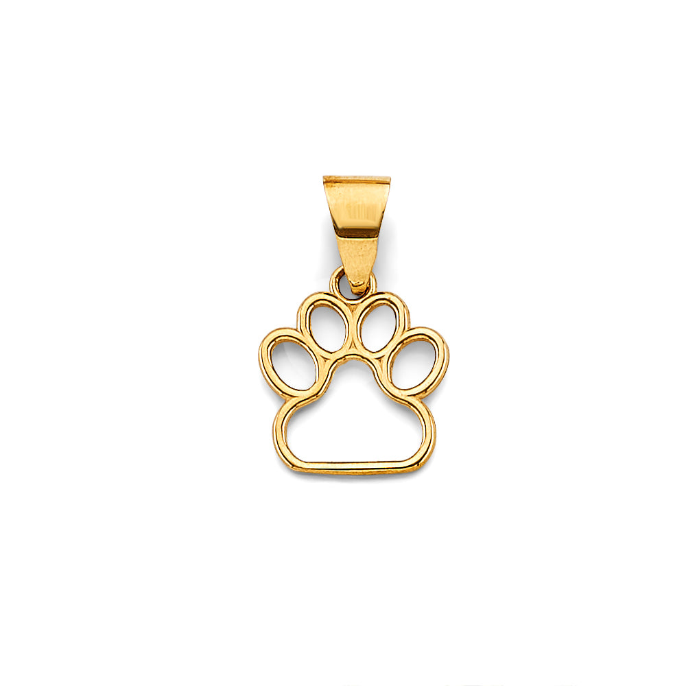14KY Dog Paw Pendant