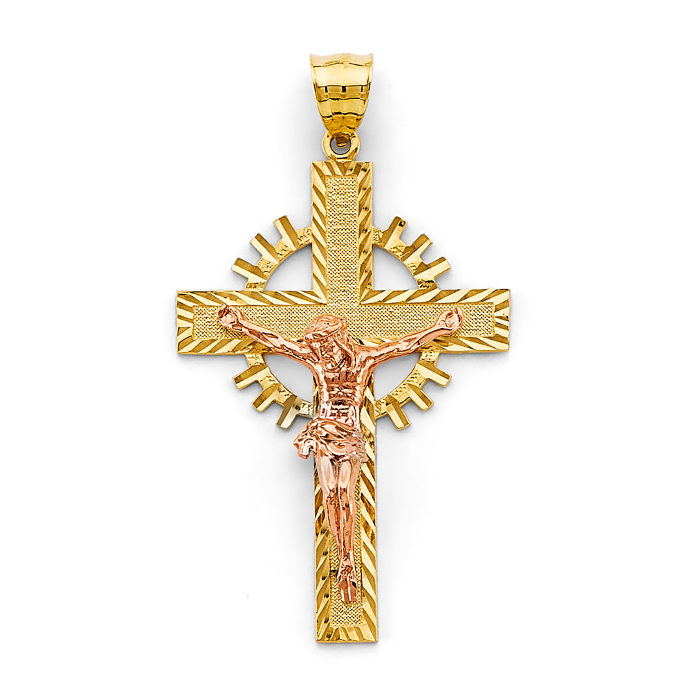 14K 3C Crucifix Cross Pendant