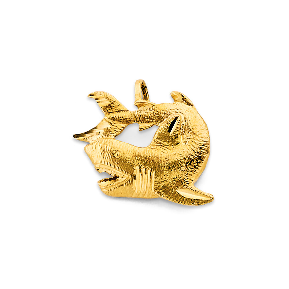 14KY Shark Pendant