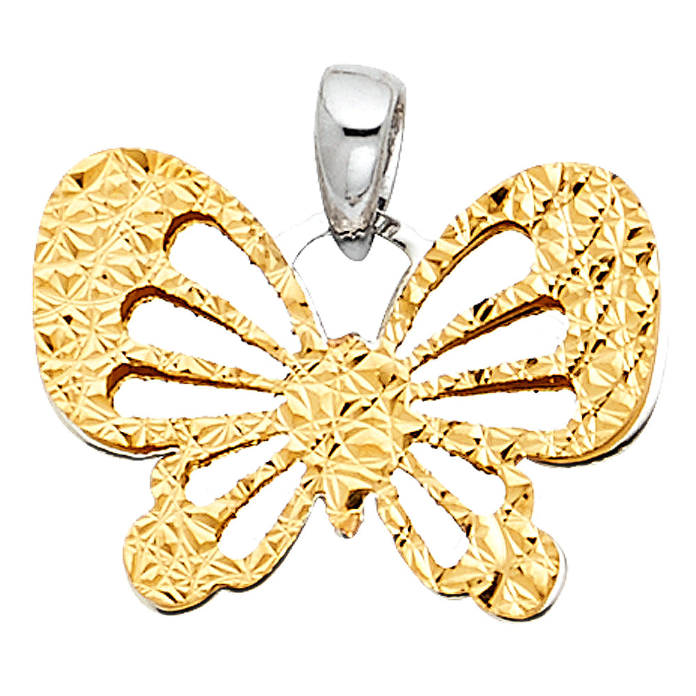 14K 2T Butterfly Pendant