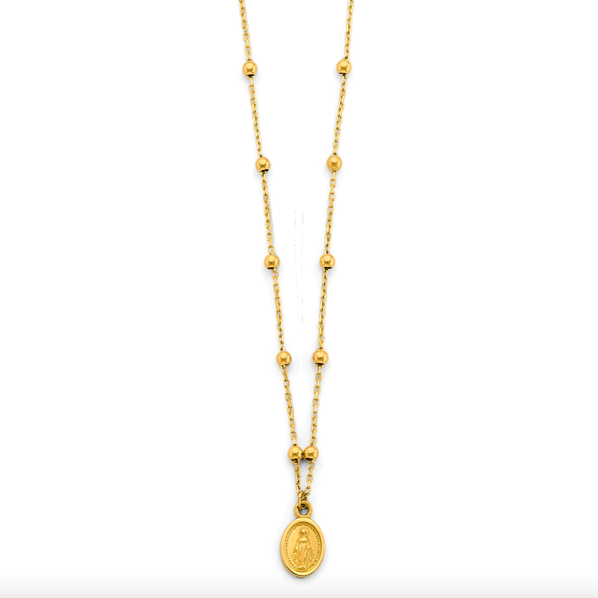 14KY Virgin Mary Ball Necklace