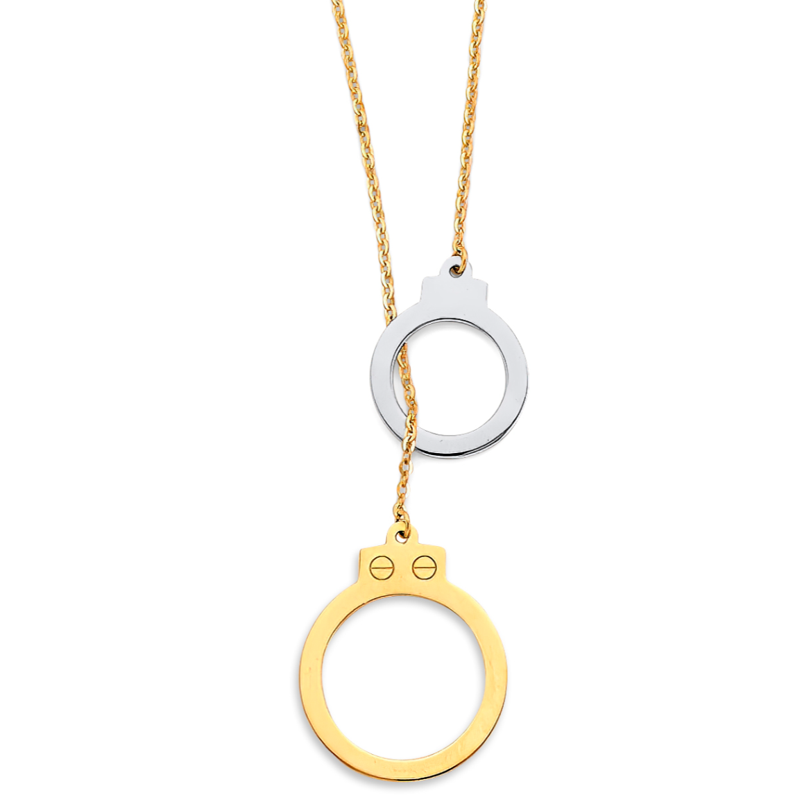14K 2T Hand Cuff Necklace
