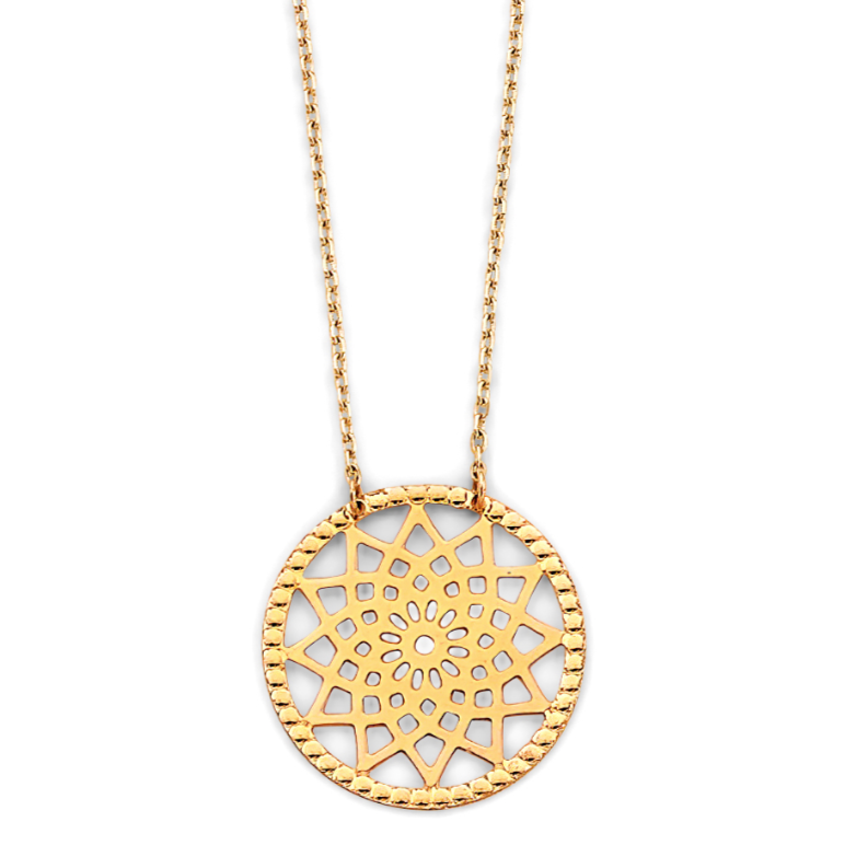 14KY Open Crown Necklace
