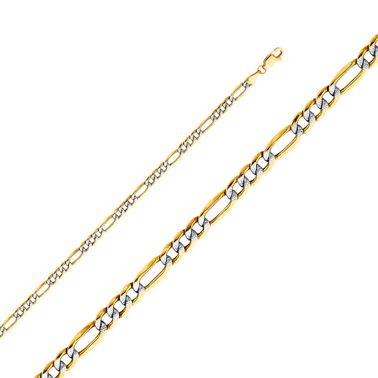 14KY 3.9mm Hollow Figaro 3+1 WP Chain
