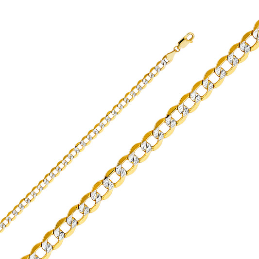 14KY 5.1mm Hollow Cuban WP Chain