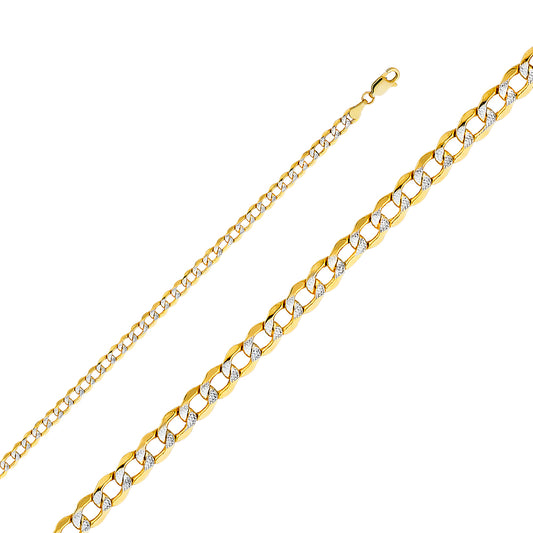 14KY 4.3mm Hollow Cuban WP Chain