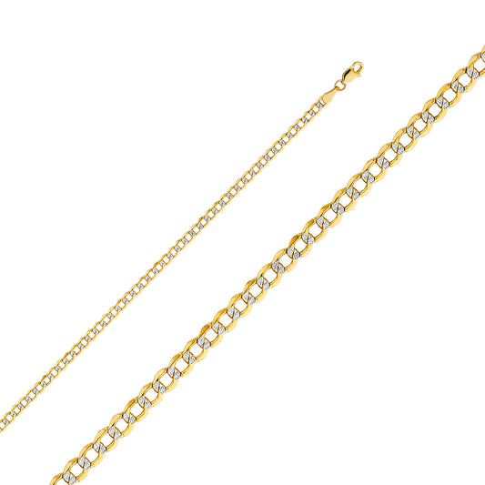 14KY 3.5mm Hollow Cuban WP Chain