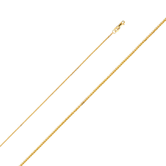 14KY 0.8mm Square Wheat Chain