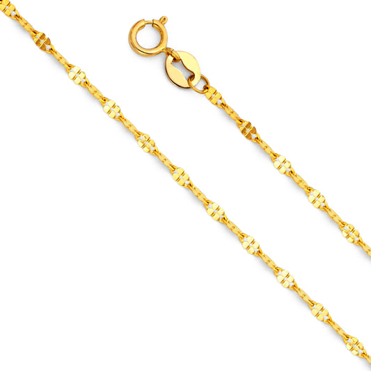 14KY 1.5mm Twisted Mirror Chain
