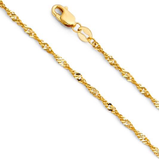 14KY 1.5mm Singapore Chain