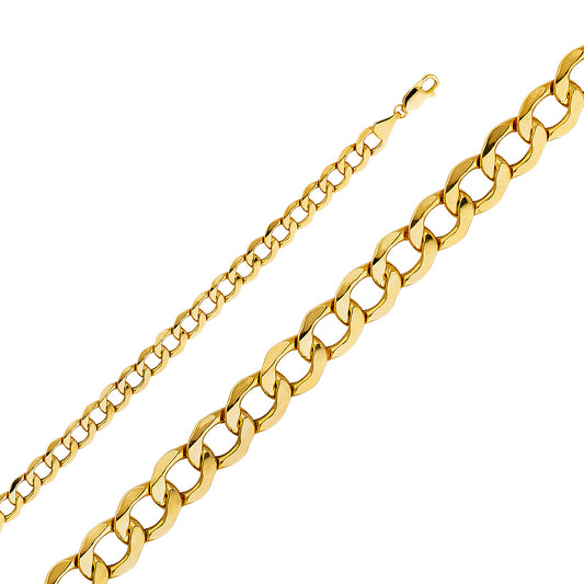 14KY 6.8mm Hollow Cuban Bevel Chain