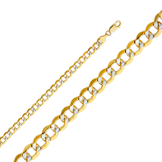 14KY 6.7mm Hollow Cuban Bevel WP Chain