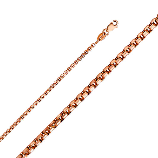 14KP 1.8mm 14K Pink Hollow Half RD Box Chain