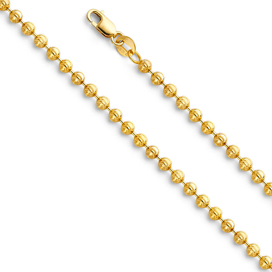 14KY 2mm Moon-Cut Ball Chain