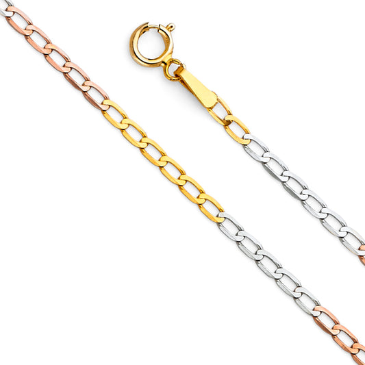 14K 3C 1.8mm Figaro 1/1 Open Chain