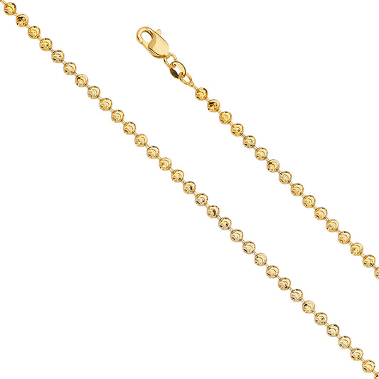 14KY 3mm MoonCut Bead Chain