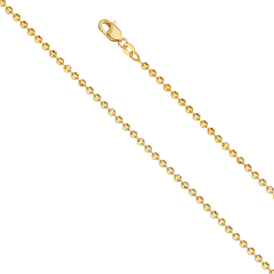 14KY 2.5mm MoonCut Bead Chain