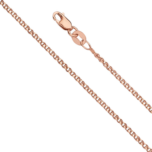 14K Pink 1.4mm Flat Wheat 025