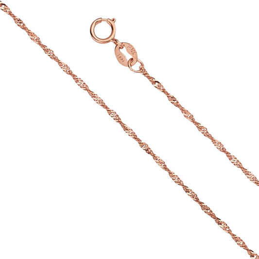 14K Pink 1.2mm Singapore Chain 020