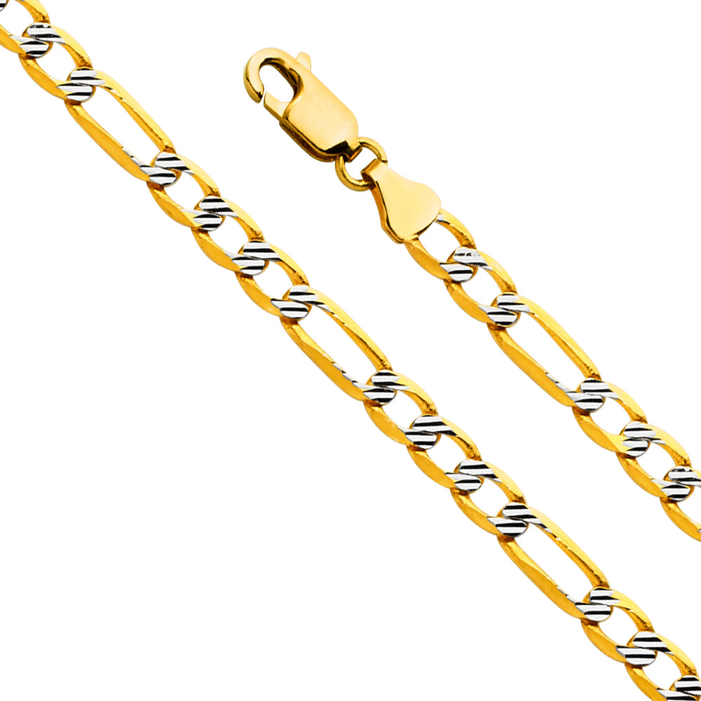 14KY 4.7mm Figaro 3+1 Fancy WP 120