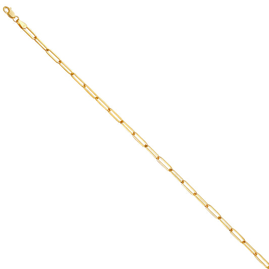 14KY 3.0mm Solid Square Paperclip Chain