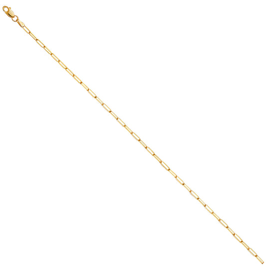 14KY 2.2mm Solid Square Paperclip Chain