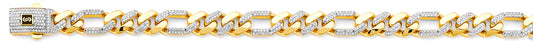 14K 2T 9.5mm Hollow Monaco Figaro 3+1 with CZ Link Chain