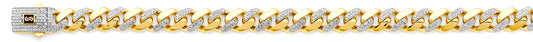 14K 2T 9.5mm Hollow Monaco Curb with CZ Link Chain