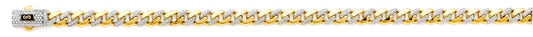 14K 2T 6.5mm Hollow Monaco Curb with CZ Link Chain