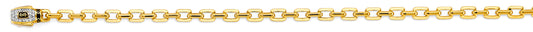 14K 2T 5mm Hollow Monaco Cable with CZ Lock Chain