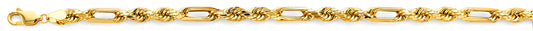 14KY 4.7mm Hollow Figaro Rope Chain
