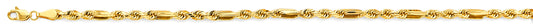 14KY 3.4mm Hollow Figaro Rope Chain